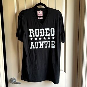 Graphic Tee “Rodeo Auntie” ladies large new with tags